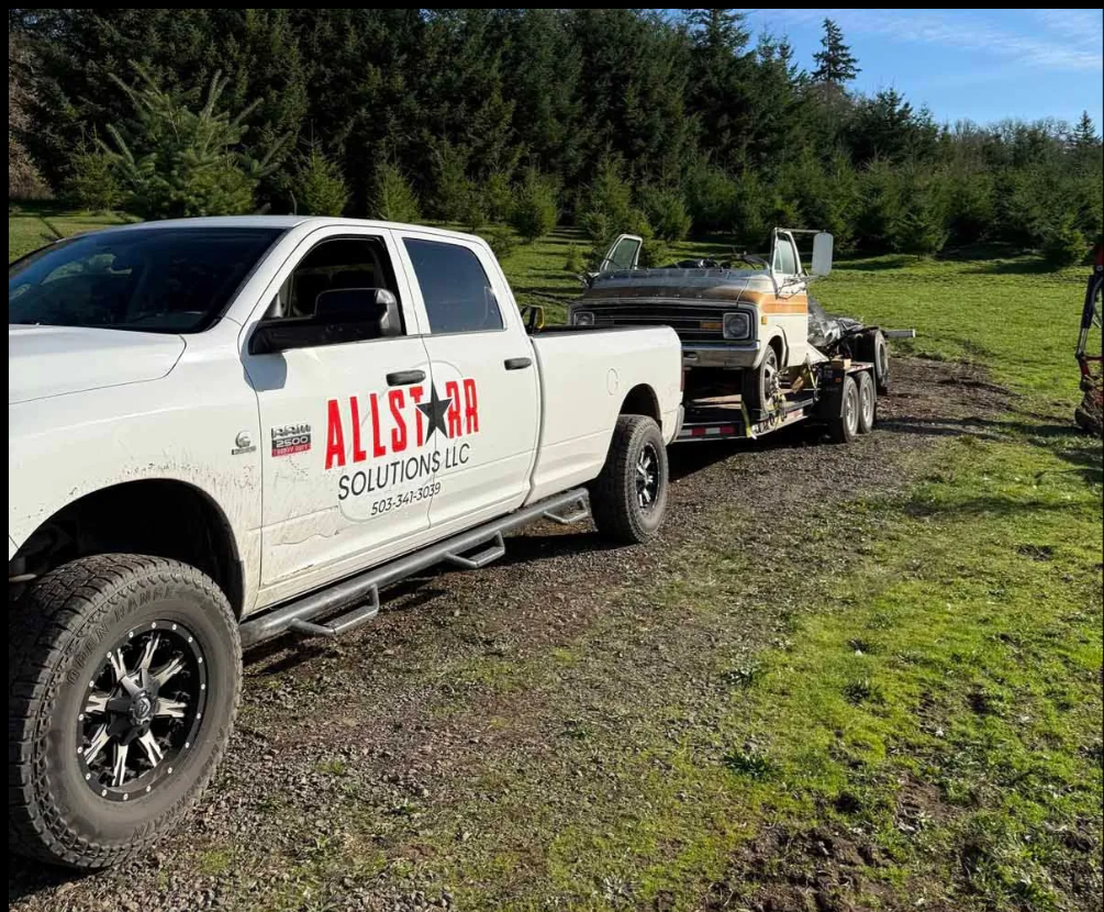 Scrap pickup removed from a rural property